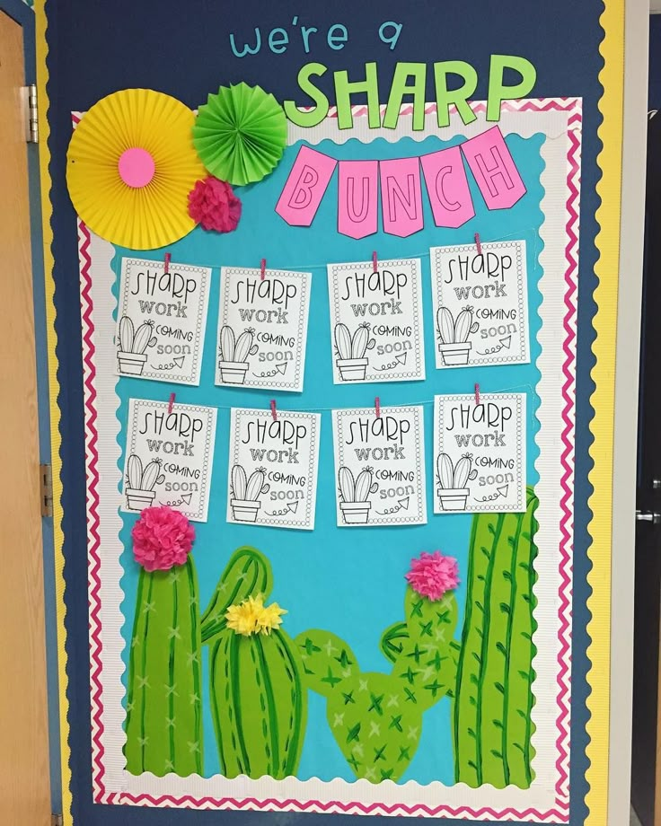 a bulletin board with different types of plants and words on it that read, we're a sharp bunch