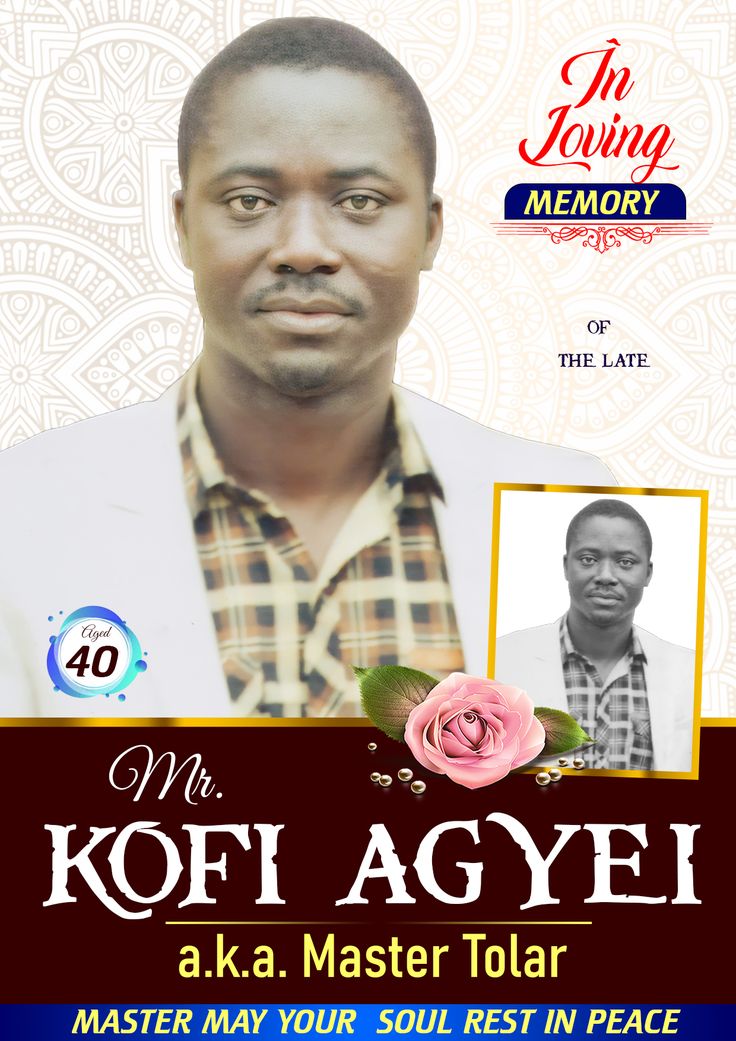 the poster for mr kofi agyei's master tolar, which is being