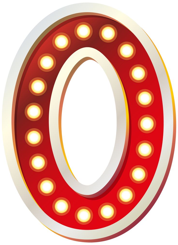 Red Number Zero with Lights PNG Clip Art Image | Gallery Yopriceville ...