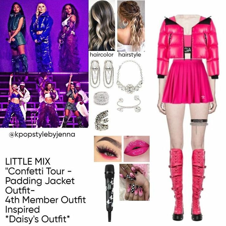 an ad for little mix concert tour including pink outfits and accessories