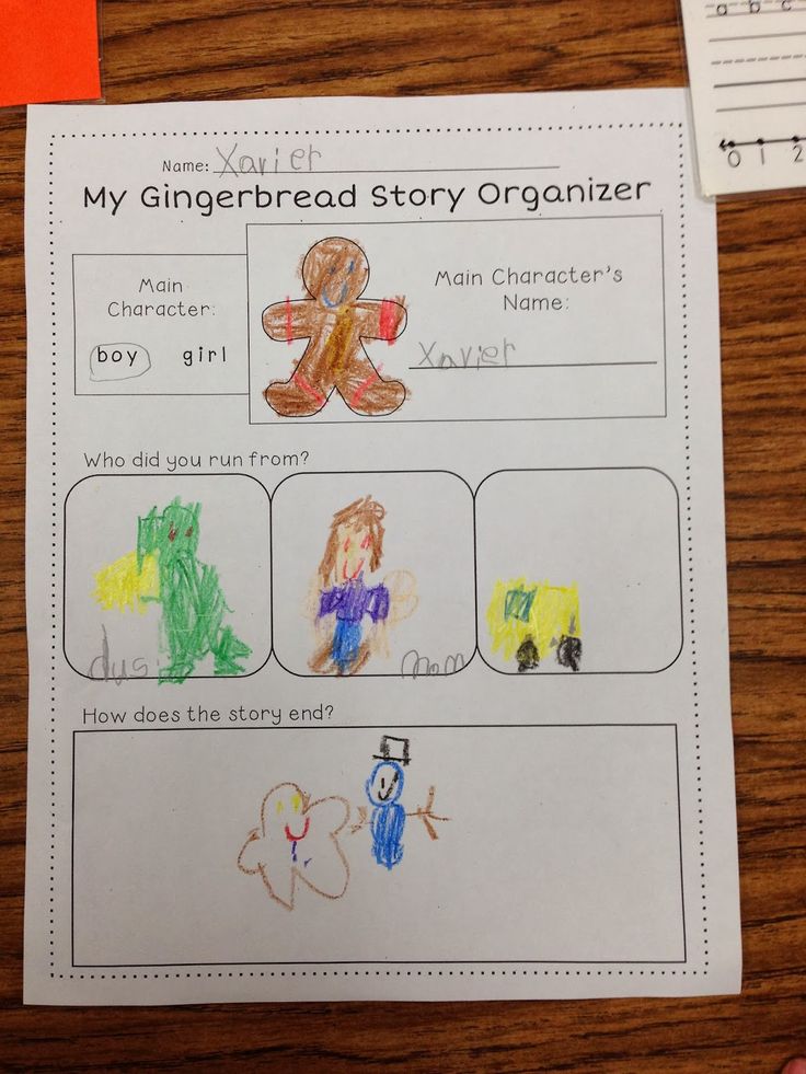 a paper with some writing on it next to a pencil and marker pen, which has been placed in front of a piece of paper that says my gingerbread story organizer