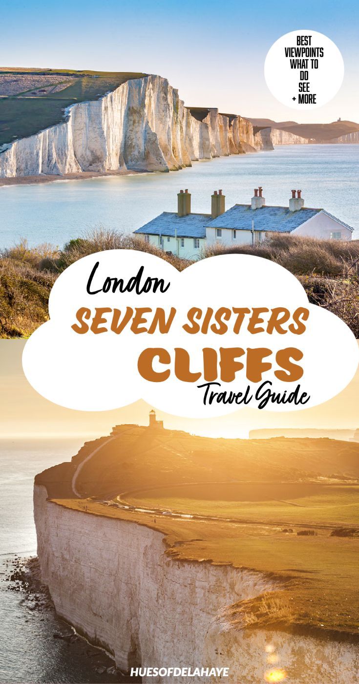 the cover of london seven sisters cliffs travel guide, with text overlaying it