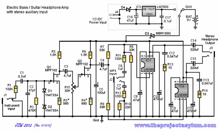 an electronic circuit diagram showing the current voltages and power source for this device,