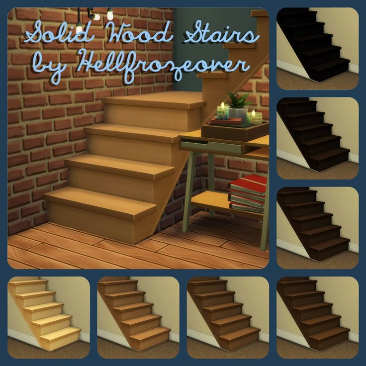 Solid Wood Stairs | ice-creamforbreakfast | Sims 4 cc furniture, Sims 4 ...