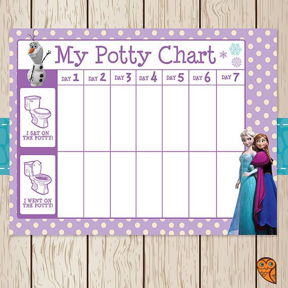 a printable disney frozen princess potty chart