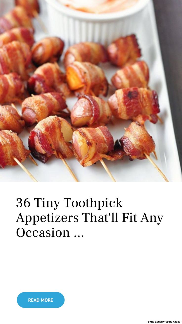 bacon wrapped toothpicks on a white plate