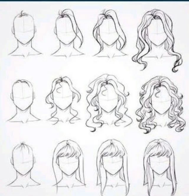 the different types of hair and how to draw them