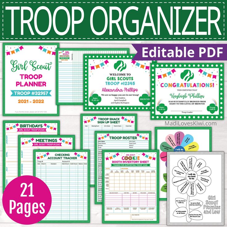 this is an image of troop organizer printable