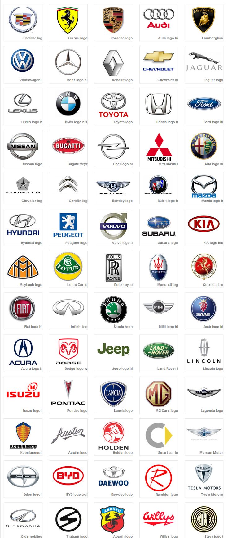 Car Logos | Car symbols, Car brands logos, Car brands