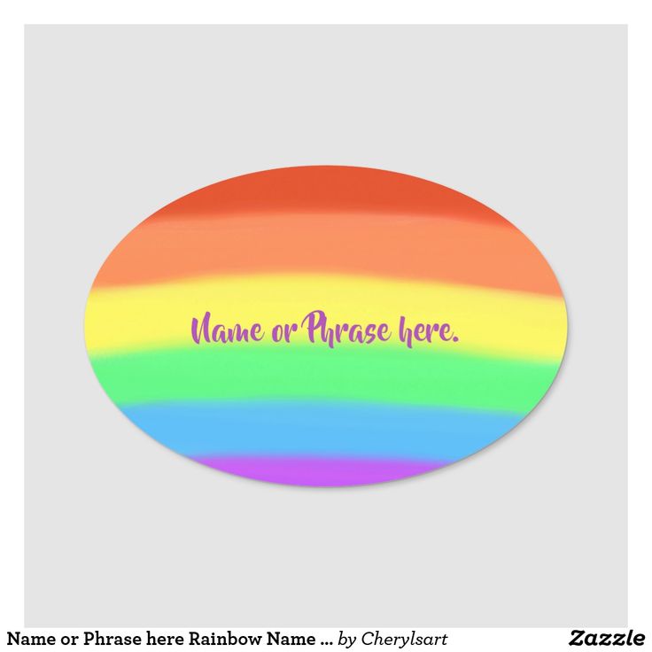 Name or Phrase here Rainbow Name Tags | Zazzle | Rainbow names, Name ...