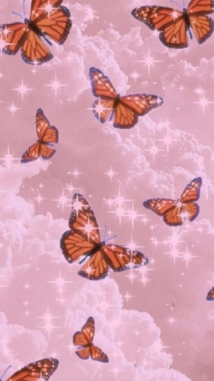 Aesthetic clouds and butterflies | Butterfly wallpaper, Butterfly wallpaper  backgrounds, Pink wallpaper backgrounds