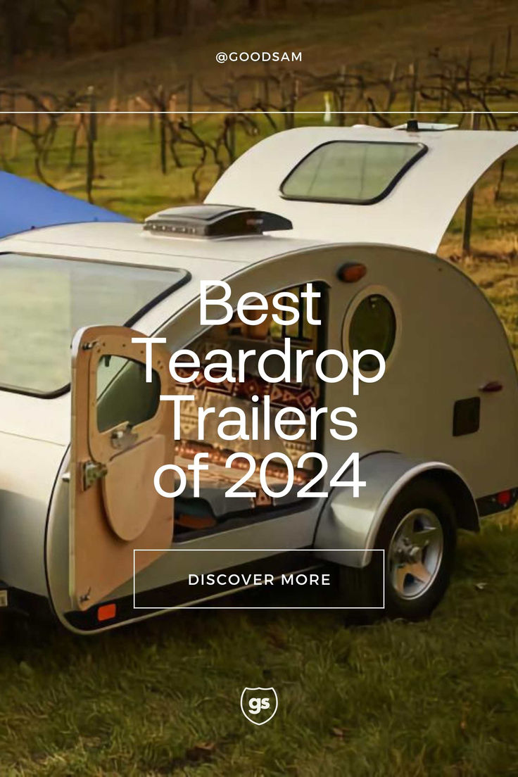 the best teardrop trailers of 2021 are on display in front of an open field