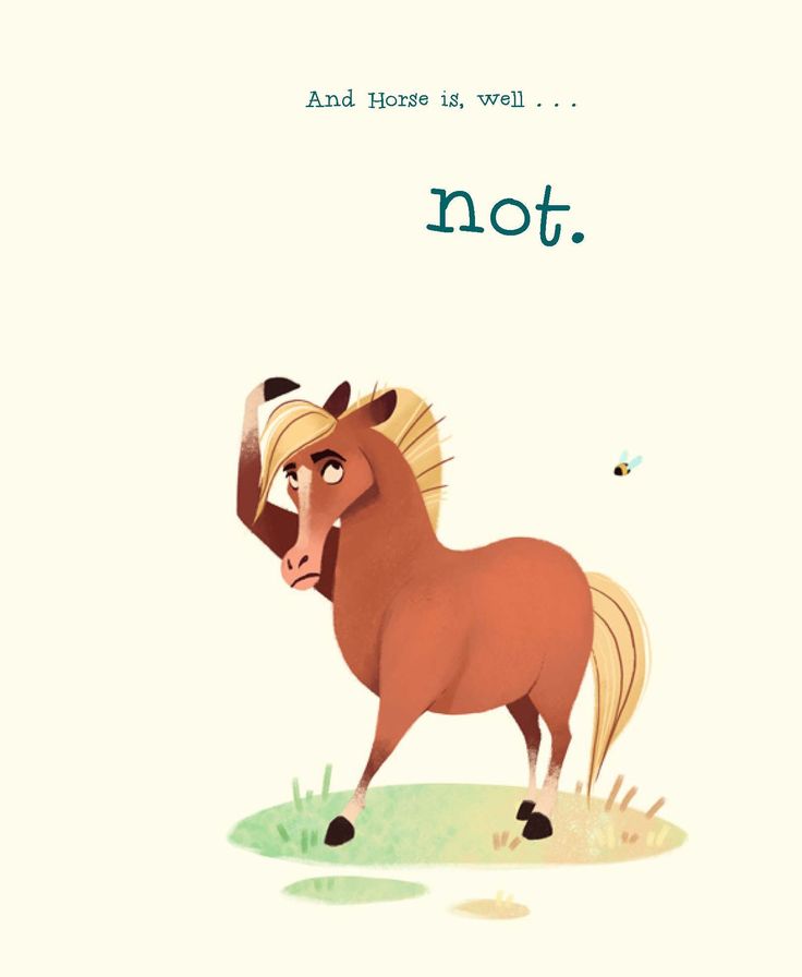 a cartoon horse with the words not on it