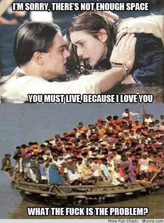 an image of people on a boat with the caption i'm sorry, there's not enough space you must live because i love you