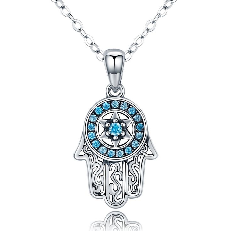 Adorable Sterling Silver Cubic Zircons Hamsa Chain Necklace Sterling Silver for Women Chain Length: up to 17.7" | 45 cm ( Adjustable ) Pendant Height: 0.76" | 19.4 mm Charm Width: 0.43" | 11 mm Material: Sterling Silver FAST Shipping from FL, USA Adjustable Hypoallergenic Heart Pendant Necklace, Nickel-free Star Of David Jewelry Gift, Symbolic Personalized Heart Pendant Necklaces, Symbolic Necklace With Lobster Clasp And Round Pendant, Symbolic Personalized Heart Pendant Necklace, Silver Star Of David Necklace For Gift, Star Of David Charms Jewelry For Gift, Symbolic Hypoallergenic Necklace With Round Pendant, Adjustable Symbolic Round Charm Necklaces