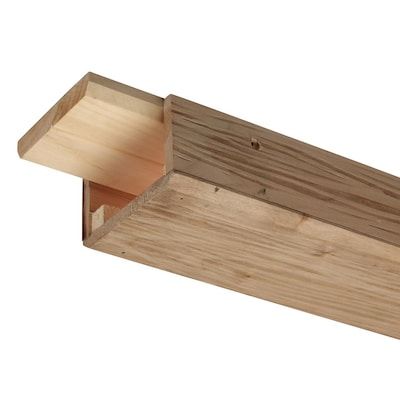 a close up of a wooden shelf on a white background