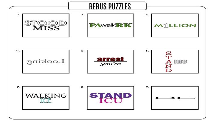 Rebus Brain Teasers Puzzles with Pictures and Answers