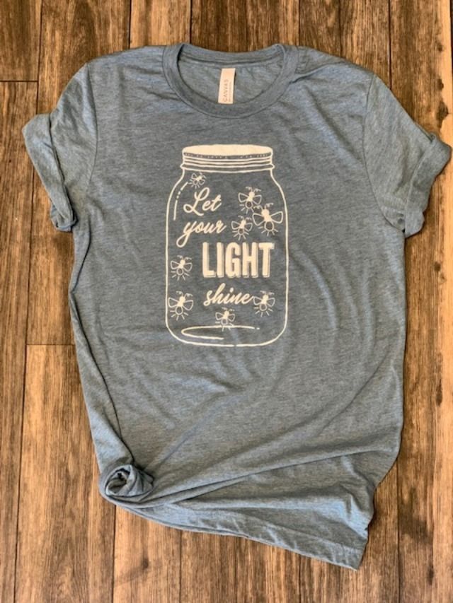 Bella+Canvas t-shirt in Denim Triblend color #cutetees #tees #t-shirts #inspiration #inspirationaltees Business 101, Inspirational Tees, Let Your Light Shine, One By One, Note Writing, Direct To Garment Printer, White Design, Denim Blue, Spring Time