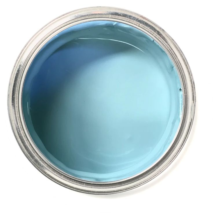 a close up of a blue paint can