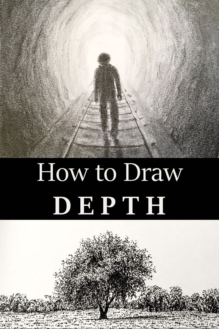 How to draw depth How To Draw Space, Draw Space, Monochromatic Drawing, Learning Painting, Illusion Of Depth, Background Elements, Background Space, Space Drawings, Realistic Pencil Drawings