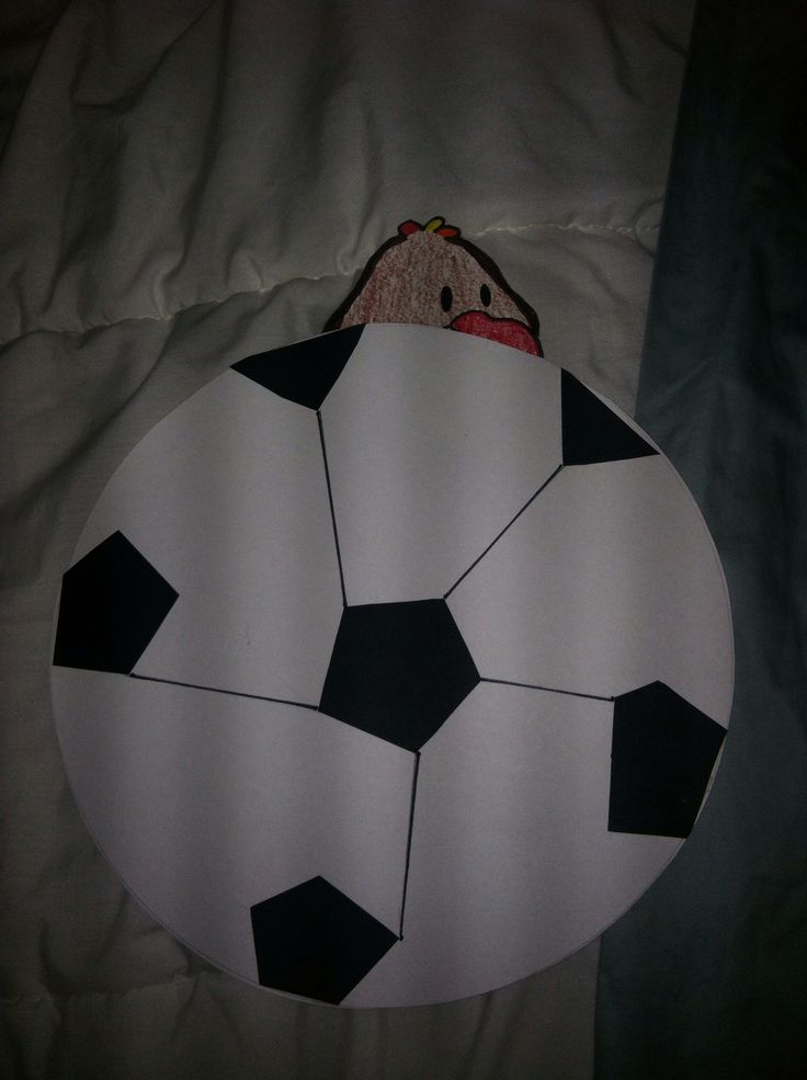 a paper plate with a soccer ball on it