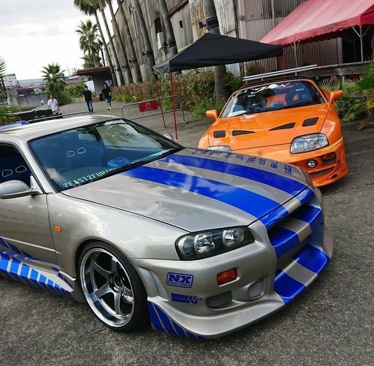 Paul Walker Fast & Furious R34 GTR & Toyota Supra Kereta Sport, Tmax Yamaha, Nissan R34, Nissan Gtr R34, R34 Skyline, Serie Bmw, Skyline Gtr R34, Supra Mk4, Toyota Supra Mk4