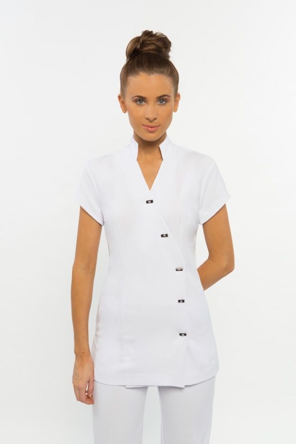 SPA 05 Tunic Beauty Uniform Nurse Fashion Scrubs, Caution Signs, Spa Wear, Housekeeping Uniform, Salon Uniform, Beauty Uniforms, Spa Uniform, Spring Spa, Beauty Therapist