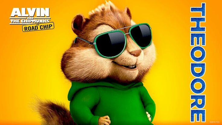 the chipmunz character is wearing sunglasses and standing in front of an orange background