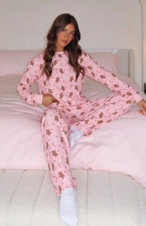 The Christmas Cozies. | Blogmas - Luci with an I Christmas Wishlist Items 2024, Assistant Outfit, Matching Christmas Pajamas Couples, Christmas Pj Pants, Pajamas Aesthetic, Pink Gingerbread, Board Party, Pajama Outfit, Holiday Inspo