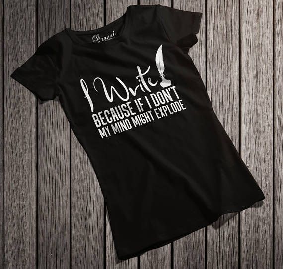 Writer shirt - I write t-shirt - literary gift for #writers Spend €10 at GrawilBoutique and get 15% off your order ALSO buy two or more products and get 25% OFF! #blackfriday #blackweek #deal #etsysale #literary #writer Writers Gifts, Writer Shirts, Story Building, Writer Gifts, Literary Gifts, Tshirt Ideas, Wardrobe Inspiration, Building Ideas, Costume Outfits