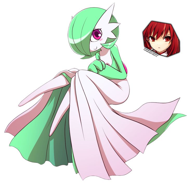 an anime character with red hair wearing a green and white dress, standing next to another character