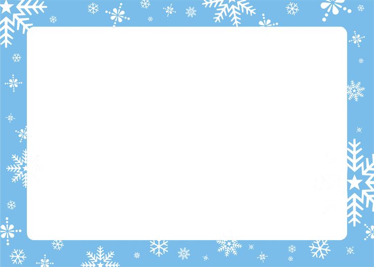 a blue and white frame with snowflakes on it's sides, in the middle