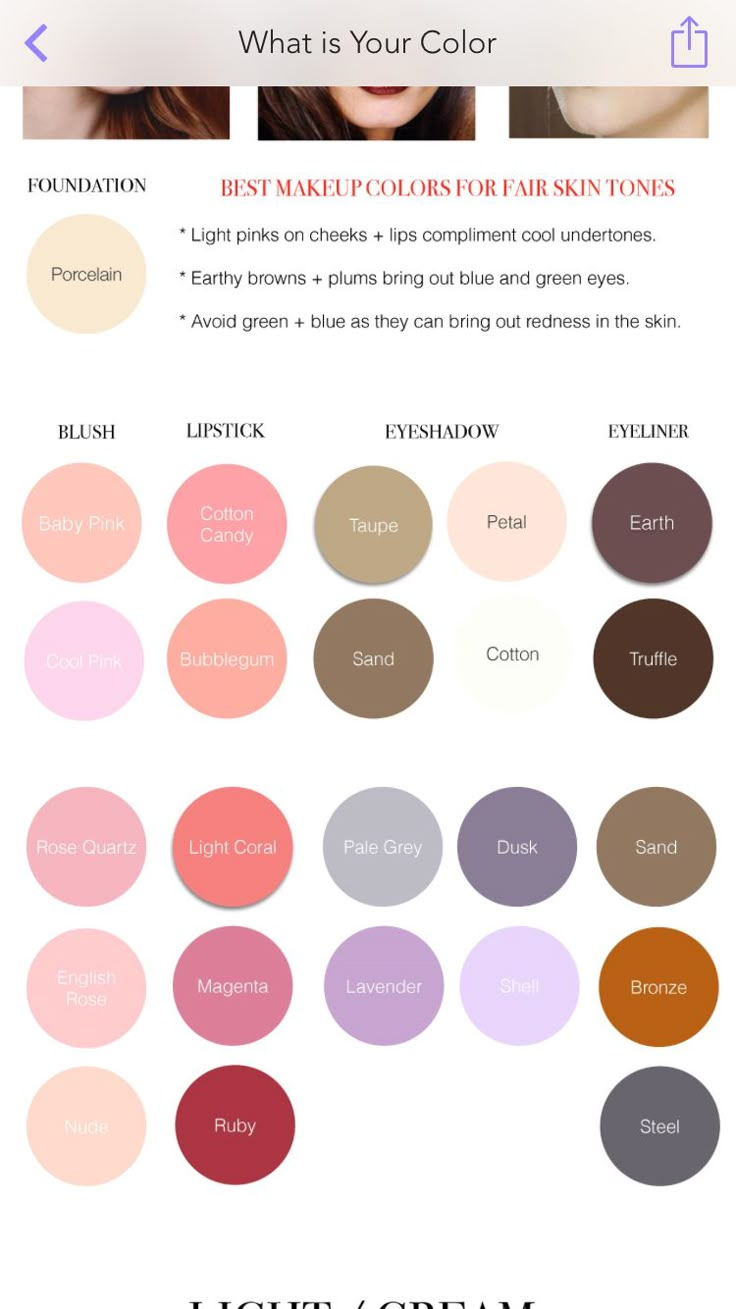 Makeup color palette for fair skinned ppl Colour Palette For Pale Skin, Lip Shades For Pale Skin, Color Correction Makeup For Fair Skin, Makeup Cool Toned Skin, Make Up For Neutral Skin Tone, Color Palette For Pale Skin, Colours That Suit Pale Skin, Good Colors For Pale Skin, Natural Makeup Cool Skin Tone