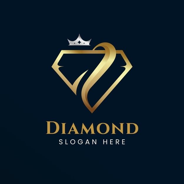 a diamond logo with a crown on top