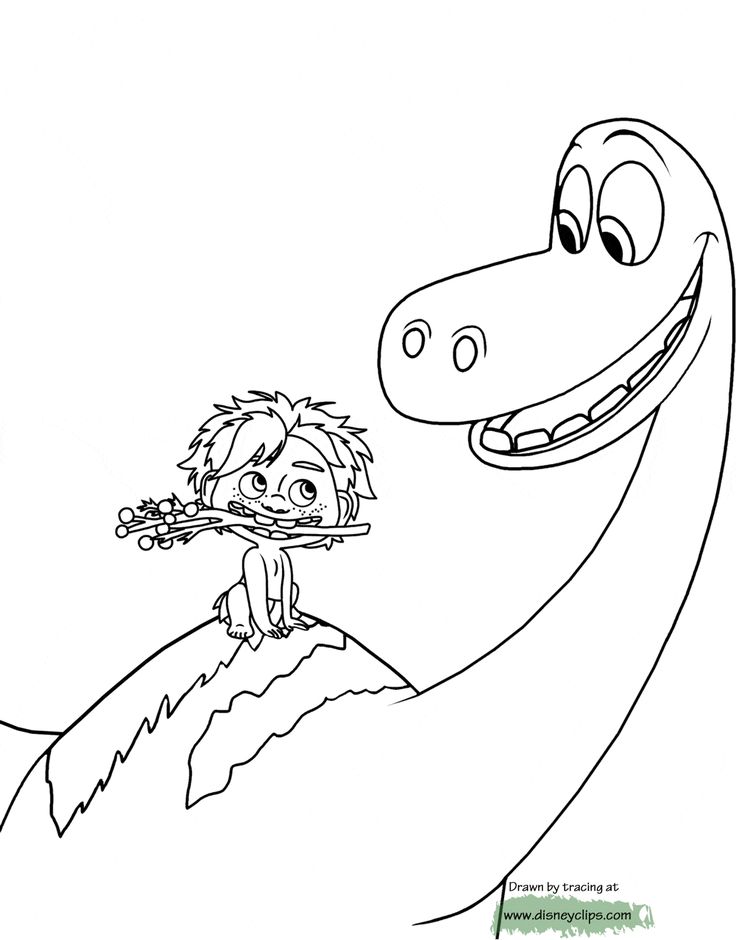 the good dinosaur and his friend are on top of a hill coloring pages for kids