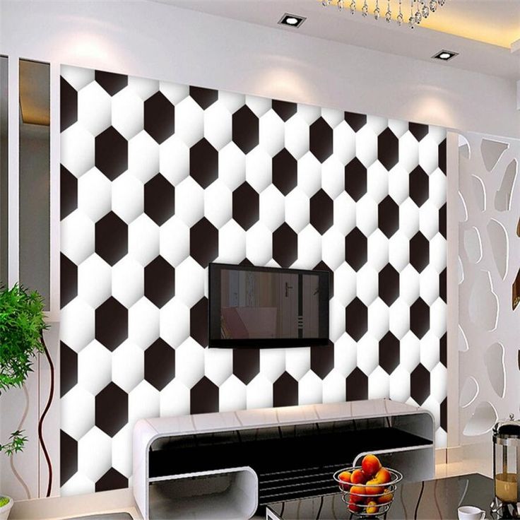 Three - dimensional football pattern photo wallpaper 3D living room ...