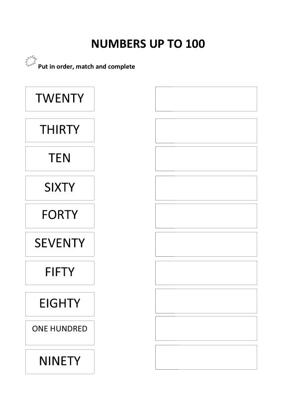 the numbers to 100 worksheet is shown in black and white, with one hundred