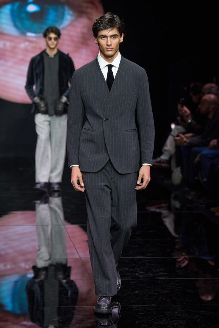 Giorgio Armani Fall 2024 Menswear Collection | Vogue Aesthetics Clothes, Outfit Vest, Couture Menswear, Western Costume, 2024 Menswear, Armani Suits, 2024 Runway, Men Fashion Show, Le Male