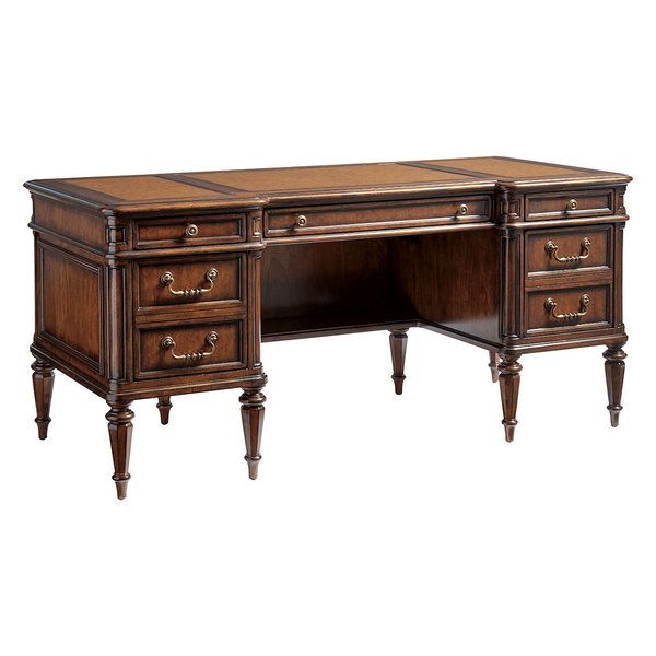 an antique style desk with two drawers