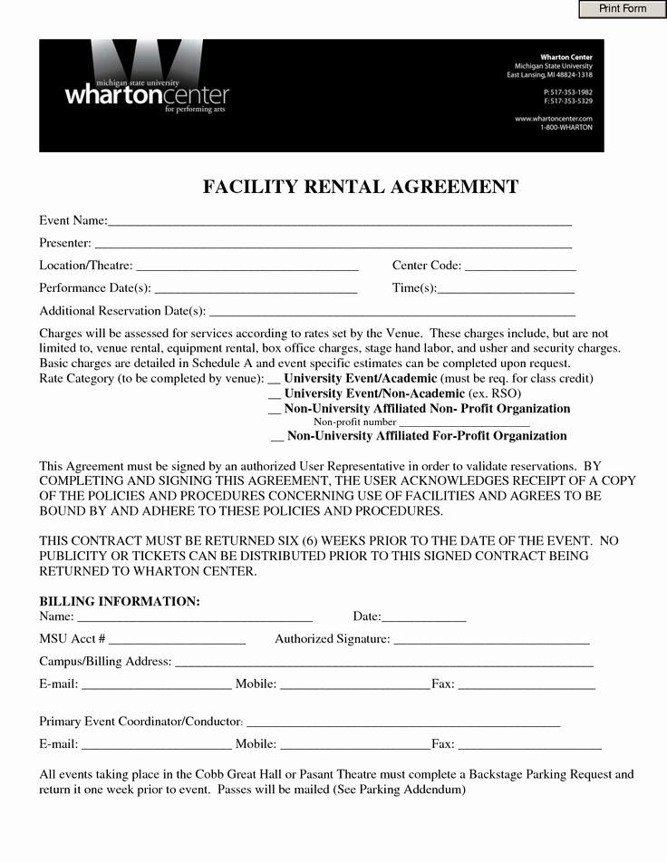 Printable Party Rental Contract Template