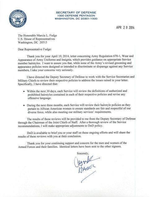 an official letter from the secretary of defense