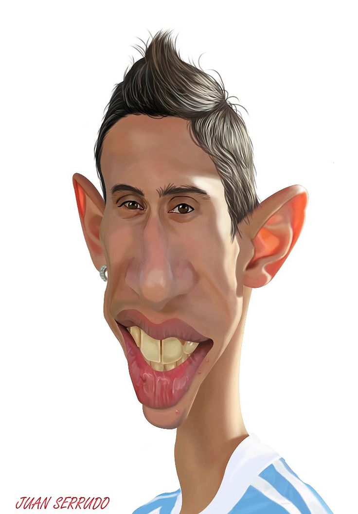 a caricature of a man with his mouth open