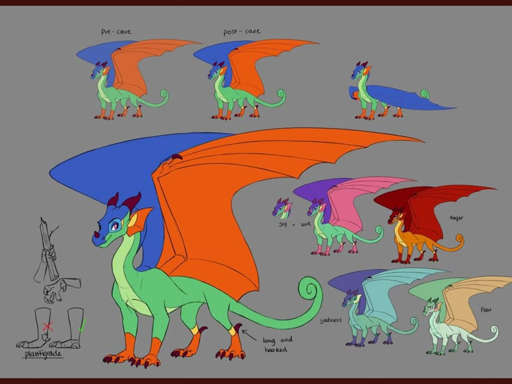 an image of different types of dragon