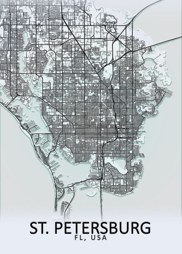 'St Petersburg USA City Map' Poster by City Map Art Prints | Displate ...