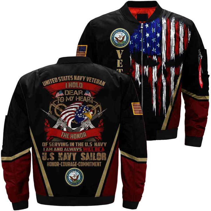 US Navy veteran i hold dear to my heart the honor of serving in the 3D full print jacket FamilyLoves.Com US Navy veteran i hold dear to my heart the honor of serving in the 3D full print jacket  Welcome To Gifts For Jacket! We offer you finest, highly-customized US Veteran commemorative products in the industry. Every product may be personalized with your choice of service, medals, ribbons, initial years of service, and more! We [...] US Navy veteran i hold dear to my heart the honor of serving Mens Fashion Coats, Marine Graduation, Father Son Quotes, Patriotic Pictures, Popeye The Sailor Man, Go Navy, Military Pride, Military Quotes, Leather Jackets For Men