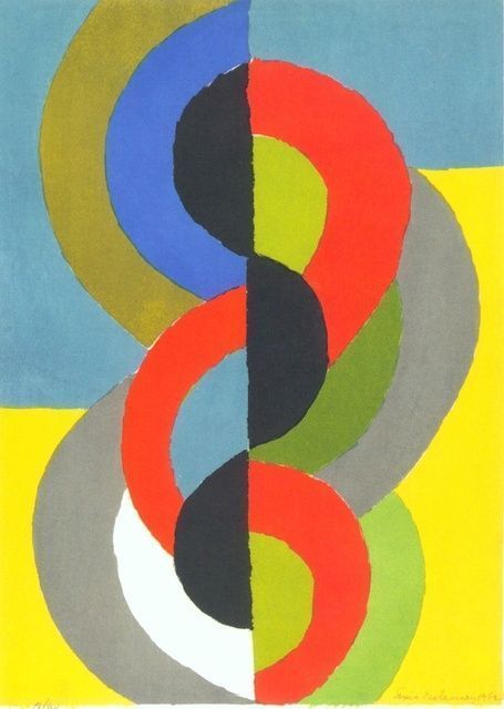 Sonia Delaunay | Demi Circles sur Bleu et Jaune (1962) | Sonia delaunay ...