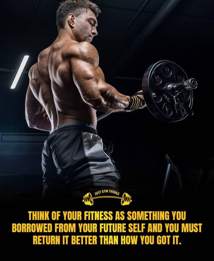 a man lifting a barbell with the caption think of your fitness as something you borrowed from your future self and you must return it better than how you got it