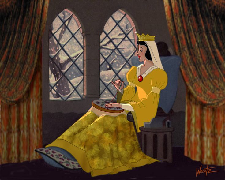 an animated image of a woman in a yellow dress and tiara sitting on a chair