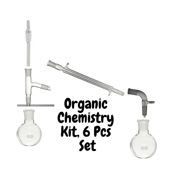 the organic chemistry kit 6 pc set includes two flasks and three test tubes