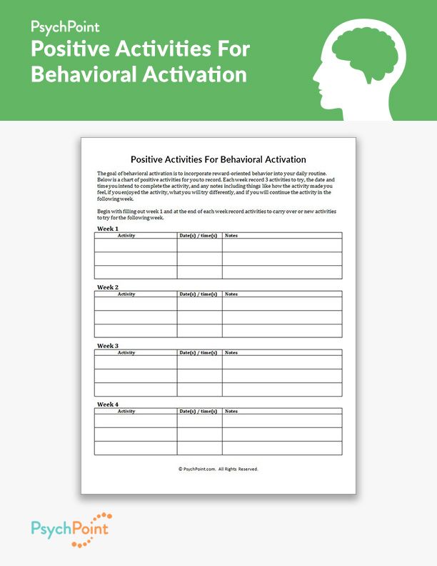 Positive Activities For Behavioral Activation Worksheet Behaviour Activation, Behavioral Chain Analysis Worksheet, Behavioural Activation Worksheet, Performance Psychology, Behavioural Activation, Behavioral Activation, Therapist Aid Worksheets, Brain Knowledge, Dialectal Behavior Therapy